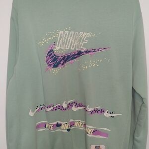 Nike Green Sweatshirt with Purple Logo